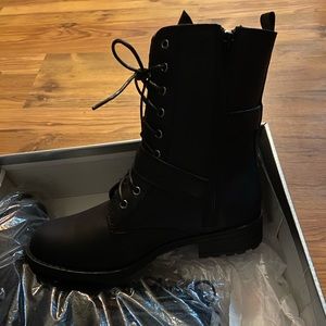 Brand new black combat boots